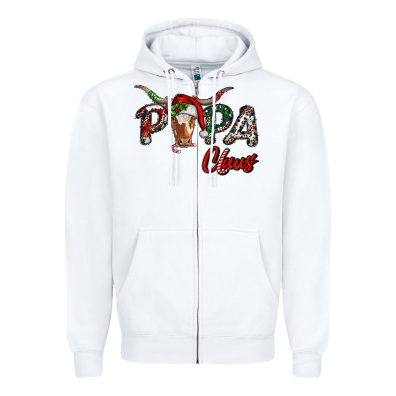 Papa Claus With Long Horn Western Christmas Zipper Hoodie by RanaPortraitStore | Teevron