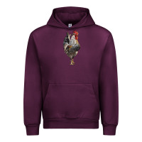 Mauve Wine cream legbar rooster Urban Hoodie - LillyAllenDesigns