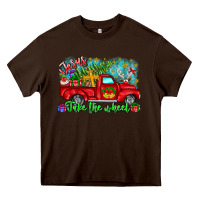 Chocolate Brown jesus take the wheel Heavy Core Tee - CowhideDigitalArt