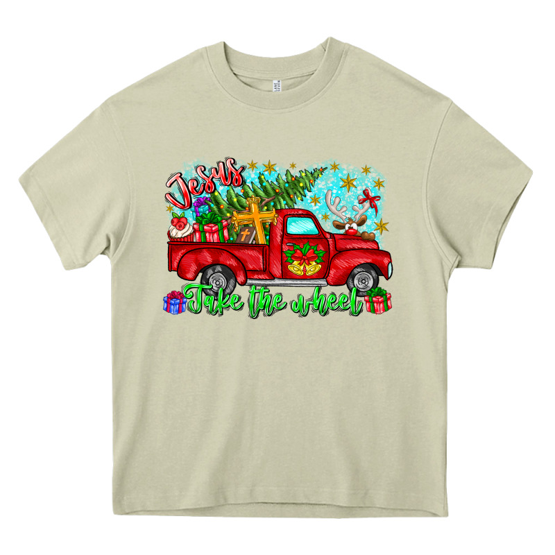 Jesus Take The Wheel Heavy Core Tee by CowhideDigitalArt | Teevron
