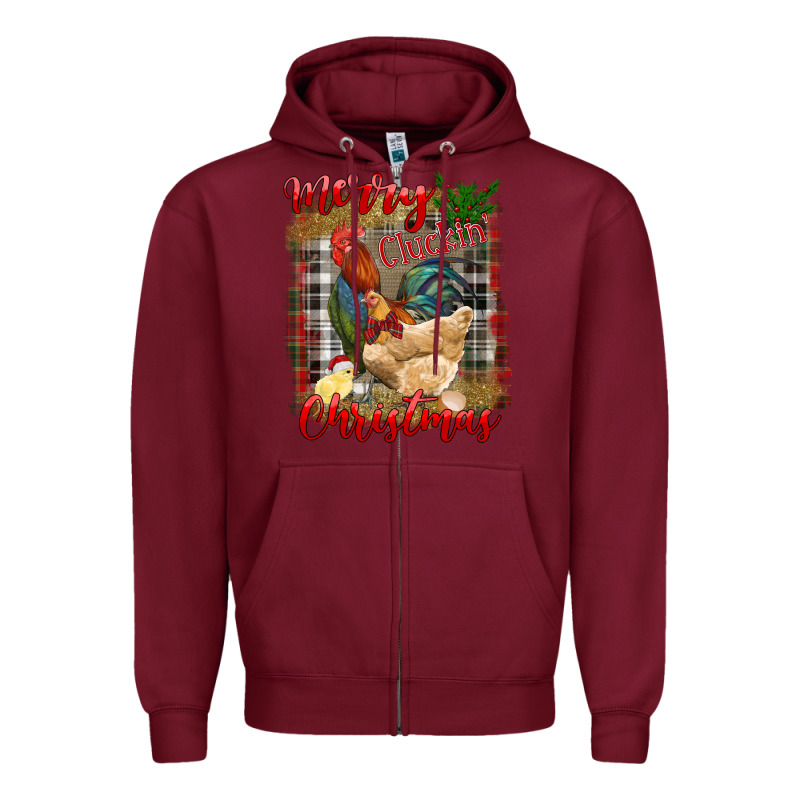 Merry Cluckin' Christmas Zipper Hoodie by RanaPortraitStore | Teevron