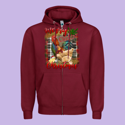 Zipper Hoodie Merry Cluckin' Christmas