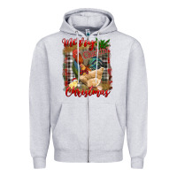 Heather Grey Merry Cluckin' Christmas Zipper Hoodie - RanaPortraitStore