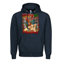 Navy Merry Cluckin' Christmas Zipper Hoodie - RanaPortraitStore