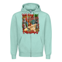 Seafoam Merry Cluckin' Christmas Zipper Hoodie - RanaPortraitStore