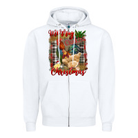 White Merry Cluckin' Christmas Zipper Hoodie - RanaPortraitStore