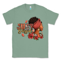 Sage Just blessed afro woman with roses Classic Tee - RanaPortraitStore