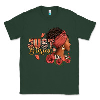 Sports Green Just blessed afro woman with roses Classic Tee - RanaPortraitStore
