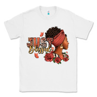 White Just blessed afro woman with roses Classic Tee - RanaPortraitStore