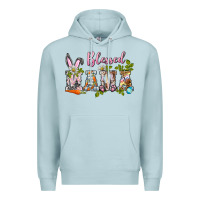 Blue Mist blessed mama easter Premium Hoodie - BarkalooDesign