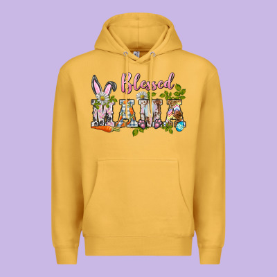 Blessed Mama Easter Premium Hoodie Designed By Barkaloodesign