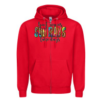 Red boat waves sun rays lake days Zipper Hoodie - texasbilliewilder