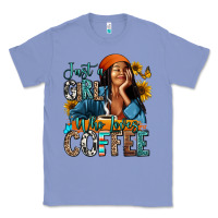Colony Blue Just a girl who loves coffee Classic Tee - RanaPortraitStore