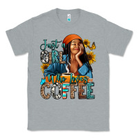 Heather Grey Just a girl who loves coffee Classic Tee - RanaPortraitStore