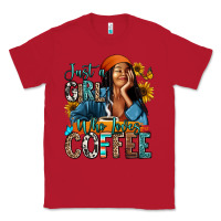 Red Just a girl who loves coffee Classic Tee - RanaPortraitStore