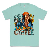 Seafoam Just a girl who loves coffee Classic Tee - RanaPortraitStore