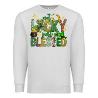 Dove Grey Not lucky just blessed st. patricks day Premium Sweatshirt - Neo Western