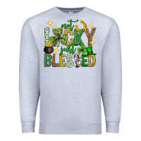Heather Grey Not lucky just blessed st. patricks day Premium Sweatshirt - Neo Western