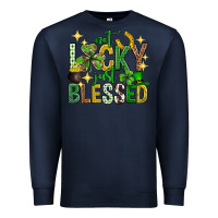 Navy Not lucky just blessed st. patricks day Premium Sweatshirt - Neo Western