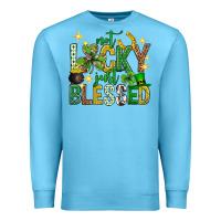 Ocean Blue Not lucky just blessed st. patricks day Premium Sweatshirt - Neo Western