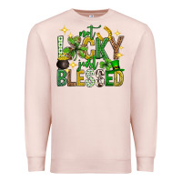 Pale Pink Not lucky just blessed st. patricks day Premium Sweatshirt - Neo Western