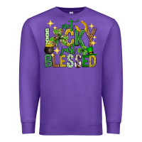 Purple Not lucky just blessed st. patricks day Premium Sweatshirt - Neo Western