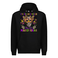 Black i'm dead inside but it's mardi gras Premium Hoodie - Jasminsmagicworld