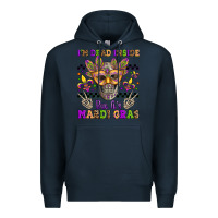 Navy i'm dead inside but it's mardi gras Premium Hoodie - Jasminsmagicworld