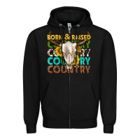 Black born and raised country western Zipper Hoodie - texasbilliewilder