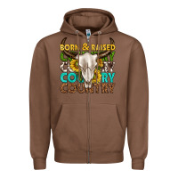 Chestnut born and raised country western Zipper Hoodie - texasbilliewilder