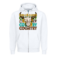 White born and raised country western Zipper Hoodie - texasbilliewilder