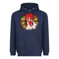 Navy sunflower with rooster Heavyweight Hoodie - RanaPortraitStore