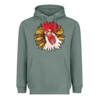 Sage sunflower with rooster Heavyweight Hoodie - RanaPortraitStore