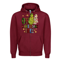 Burgundy Oh Christmas tree Christmas cake Zipper Hoodie - RanaPortraitStore
