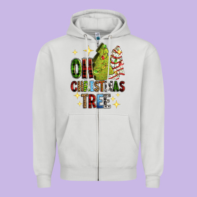Zipper Hoodie Oh Christmas tree Christmas cake