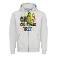 Dove Grey Oh Christmas tree Christmas cake Zipper Hoodie - RanaPortraitStore
