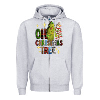 Heather Grey Oh Christmas tree Christmas cake Zipper Hoodie - RanaPortraitStore