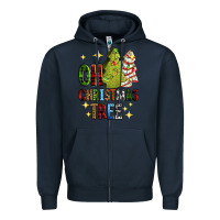 Navy Oh Christmas tree Christmas cake Zipper Hoodie - RanaPortraitStore