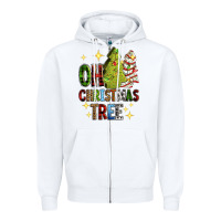 White Oh Christmas tree Christmas cake Zipper Hoodie - RanaPortraitStore