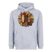 Heather Grey sunflower with horse Heavyweight Hoodie - RanaPortraitStore