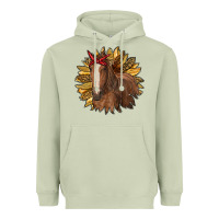 Matcha sunflower with horse Heavyweight Hoodie - RanaPortraitStore