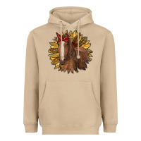 Mushroom sunflower with horse Heavyweight Hoodie - RanaPortraitStore