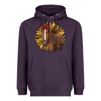 Plum sunflower with horse Heavyweight Hoodie - RanaPortraitStore