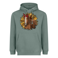 Sage sunflower with horse Heavyweight Hoodie - RanaPortraitStore