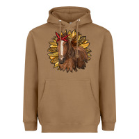 Toasted Coconut sunflower with horse Heavyweight Hoodie - RanaPortraitStore