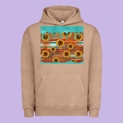 Turquoise Leopard Distressed Serape Background Tumbler Urban Hoodie Designed By Jasminsmagicworld