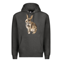 Charcoal Heather Rabbit Premium Hoodie - LillyAllenDesigns