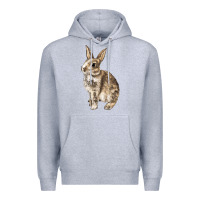 Heather Grey Rabbit Premium Hoodie - LillyAllenDesigns