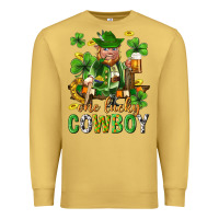 Antique Gold One lucky cowboy with st. patricks elf Premium Sweatshirt - Neo Western