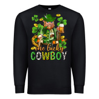 Black One lucky cowboy with st. patricks elf Premium Sweatshirt - Neo Western